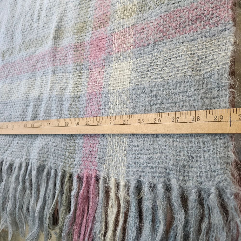SUZANNE SCHWARTZ Kentucky Handwoven Mohair Wool Knit Shawl Wrap Scarf 29"x82" - Picture 5 of 9